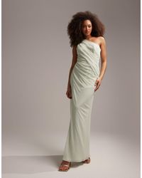 ASOS - Bridesmaids One Shoulder Draped Maxi Dress With Split - Lyst