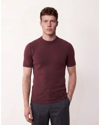 ASOS - Muscle Fit Short Sleeve Knitted Waffle Crew Neck T-shirt - Lyst
