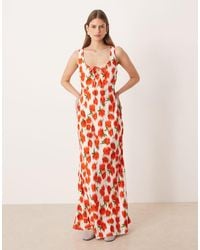 ASOS - Scoop Neck Tie Front Midi Dress - Lyst
