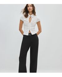 Stradivarius - Tall Flowing Straight-Leg Smart Trousers With Belt - Lyst
