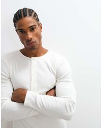 Collusion - Long Sleeve Fitted Henley T-shirt - Lyst