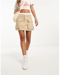 Bershka - Boxer Waistband Tailored Cargo Mini Skirt - Lyst