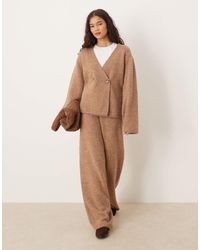 Y.A.S - Pantalon d'ensemble ample en maille - camel - Lyst