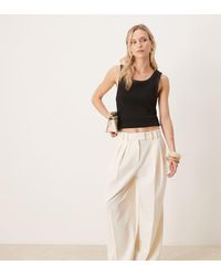 ASOS - Petite Tailored Wide Leg Trousers With Pleat Detail - Lyst