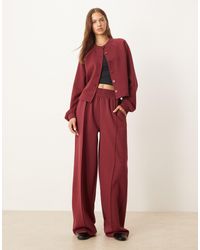 ASOS - Interlock Wide Leg Trouser - Lyst