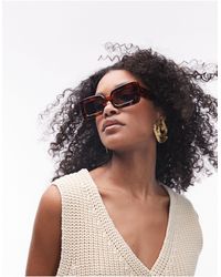 TOPSHOP - Flossie Oversized Rectangular Sunglasses - Lyst