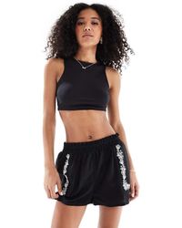 ASOS - Pull On Knicker Shorts With Embroidered Detail - Lyst