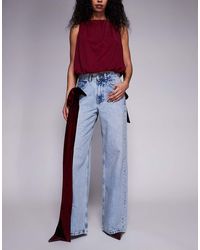 ASOS - Wide Leg Jeans With 3d Velvet Bow Detail - Lyst