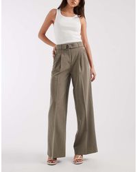 ASOS - Tailored Wide Leg Pants With Belt - Lyst
