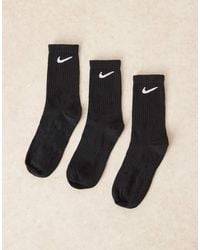 Nike - Pack De 3 Pares De Calcetines Deportivos Negros Everyday Lightweight De - Lyst