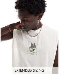 ASOS - T-shirt oversize avec imprimé fleuri à l'avant - cassé - Lyst