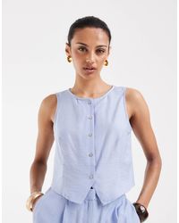 Vero Moda - Button Front Sleeveless Top Co-ord - Lyst