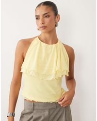 ASOS - Mesh Ruffle Halter Cami Top - Lyst