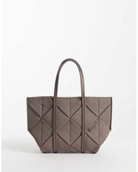 Calvin Klein - Woven Suede Mini Tote Bag With Crossbody Strap - Lyst