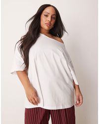 ASOS - Asos design curve – schulterfreies, lockeres oversize-sweatshirt - Lyst