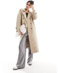 Vero Moda - Trench-coat ceinturé long - taupe - Lyst
