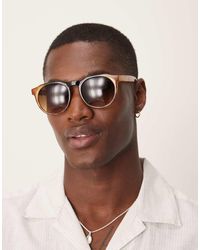 ASOS - Round Sunglasses With Lens And Tortoiseshell Frame - Lyst