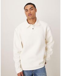 ASOS - Oversized Polo Sweatshirt With Ribbed Collar - Lyst