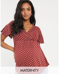 new look polka dot belted swimsuit in rust