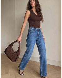 NA-KD - Route Mid Waist Straight Jeans - Lyst