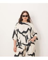 ARRANGE - Curve Satin Oversized T-Shirt Co-Ord - Lyst