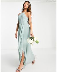 Vila - Bridesmaid Halterneck Maxi Dress With Cut Out Back - Lyst