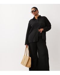 Esmee Curve - Esmee Plus Textured Beach Trouser Co-ord - Lyst