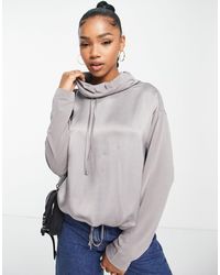 NA-KD Synthetik Space Dyed Pullover in Natur Damen Bekleidung Pullover und Strickwaren Rollkragenpullover 