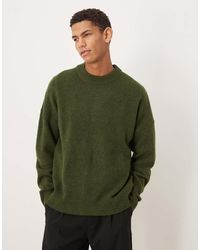 ASOS - Oversized Brushed Knitted Crew Neck Jumper - Lyst