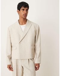 ASOS - Double Breasted Boxy Cropped Suit Jacket - Lyst
