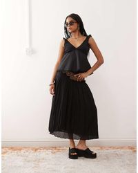 Reclaimed (vintage) - Babydoll Poplin Cami With Broderie And Lace Trims - Lyst