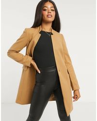 lipsy wrap coat in camel