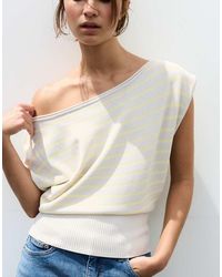 Pull&Bear - Asymmetric Short Sleeve Jumper - Lyst