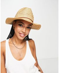 French Connection Straw Trilby Sun Hat - White