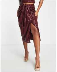 Style Cheat - Sequin Wrap Midi Skirt Co-ord - Lyst