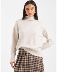 New Look - Stand Neck Oversized Jumper - Lyst