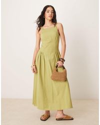 ASOS - Robe mi-longue à encolure carrée et taille basse - Lyst