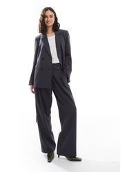 Vero Moda - Pantalones Gris Oscuro De Pernera Ancha Con Diseño Cruzado En La Cintura De (Parte De Un Conjunto) - Lyst