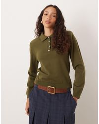 ASOS - Knitted Neat Fit Rugby Top With Shoulder Pad - Lyst