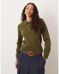 ASOS - Knitted Neat Fit Rugby Top With Shoulder Pad - Lyst