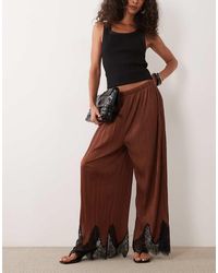 ASOS - Mix & Match Plissé Broek Met Rechte Pijpen - Lyst