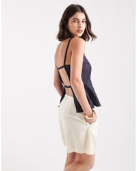 Pieces - Blouse Met Bandjes En Open Achterkant - Lyst