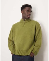 ASOS - Super Oversized Boxy Fit Brushed Knitted Quarter Zip Jumper - Lyst