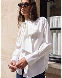ASOS - Large Bow Tie Neck Shirt - Lyst
