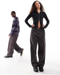Weekday - Astro - pantalon ample en velours côtelé - foncé - Lyst