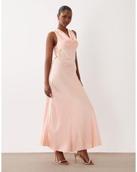 Vila - – maxikleid aus satin - Lyst