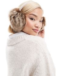 Collusion - Womens - cache-oreilles en fausse fourrure - taupe - Lyst