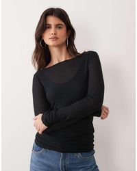 Abercrombie & Fitch - Sheer Long Sleeve Layered Top - Lyst