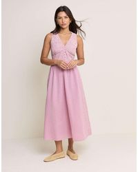 Nobody's Child - Eliza Cotton Rich Shirred Bodice Midi Dress - Lyst