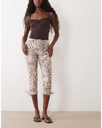 Miss Selfridge - Denim Capri With Bows - Lyst